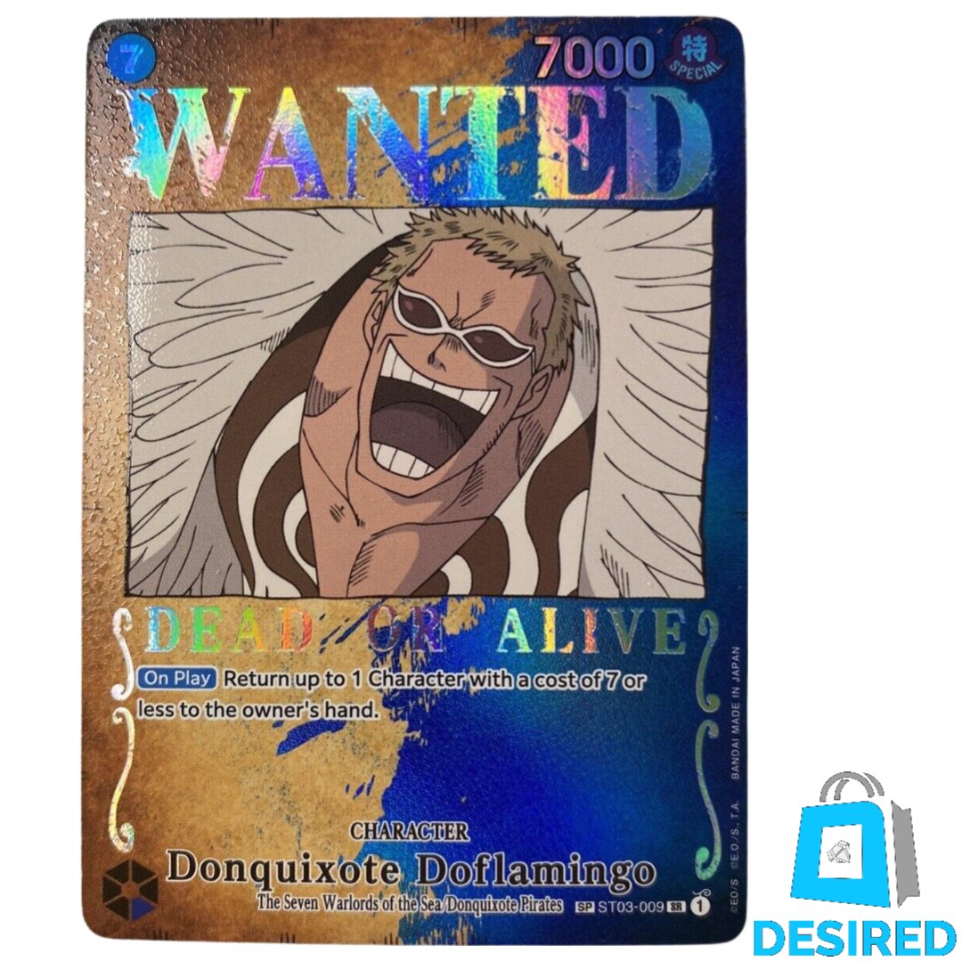 Donquixote Doflamingo (Wanted Poster) ST03-009 SR - Pillars Of Strength OP03 - Desired Collectibles Limited