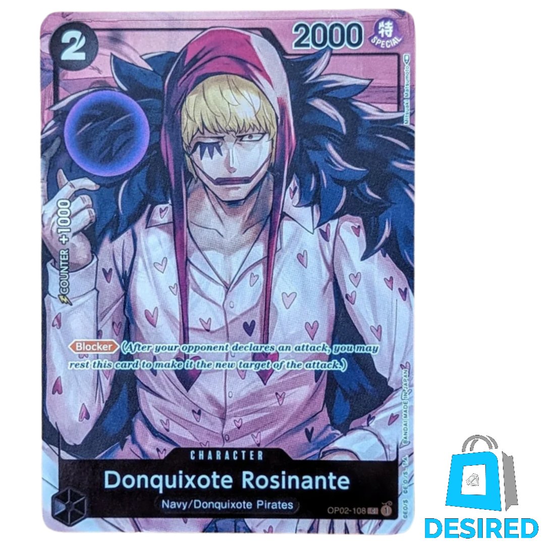 Donquixote Rosinante OP02-108 - Box Topper UC - Paramount War OP02 - Desired Collectibles Limited