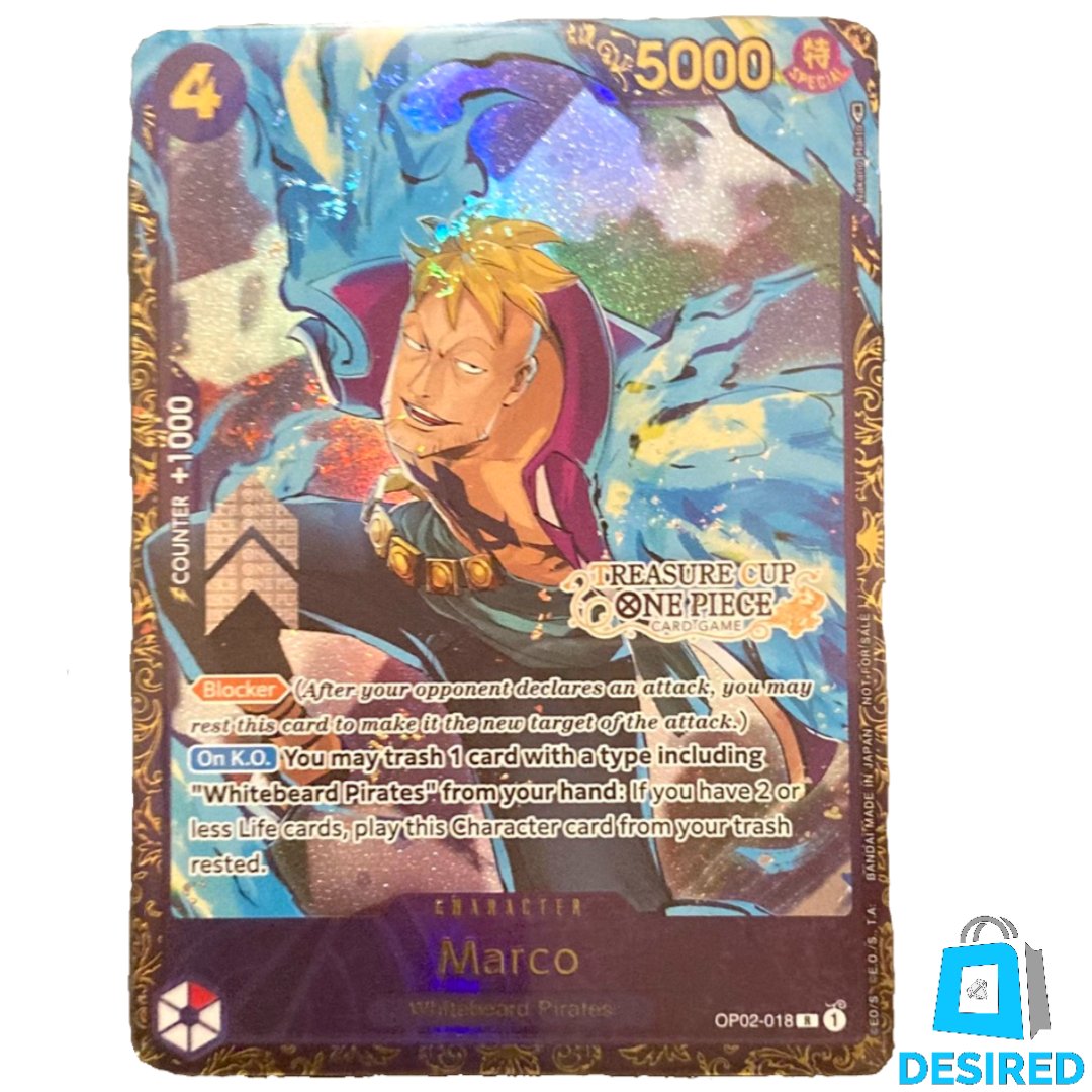 Marco OP02-018 SR - Treasure Cup Top 64 Prize Card - Desired Collectibles Limited