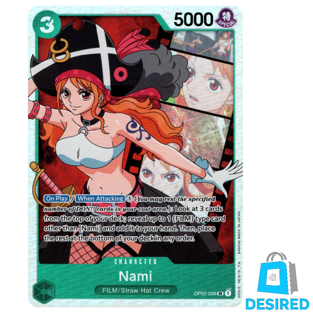 Nami OP02-036 SR - Paramount War OP02 - Desired Collectibles Limited