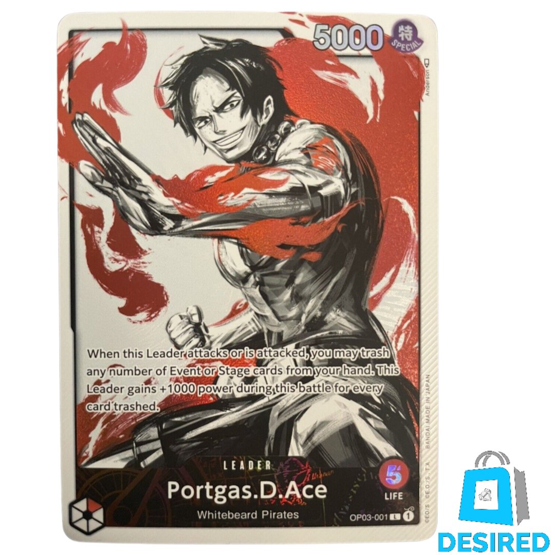 Portgas D Ace Leader (Alternate Art) OP03-001 L - Pillars Of Strengh OP03 - Desired Collectibles Limited